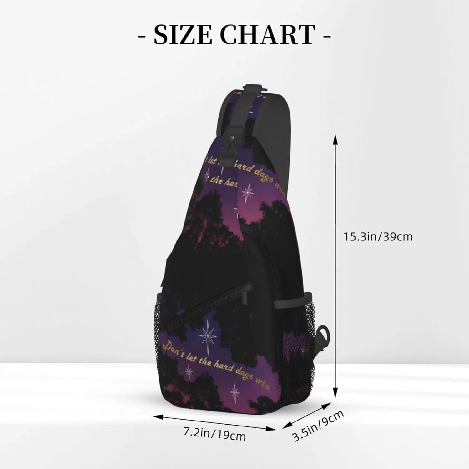 Don'T Let The Hard Days Win Chest Sling Bag Crossbody Shoulder Backpack Bag Gym Cycling Daypack Travel Hiking Cross Bag