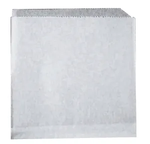 Double Open Grazing Style Sandwich and Cookie Bag, White Grease Resistant Paper, 7" x 6-1/2" Size, Packed 1000 Per Box, Brown Paper Goods Company #707