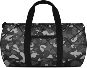 Duffle Bag, Camouflage Grid Fringe Print for Men Women Wear Resistant Travel Bag Lightweight and Large Capacity Luggage Bag for Travel Gym Sports