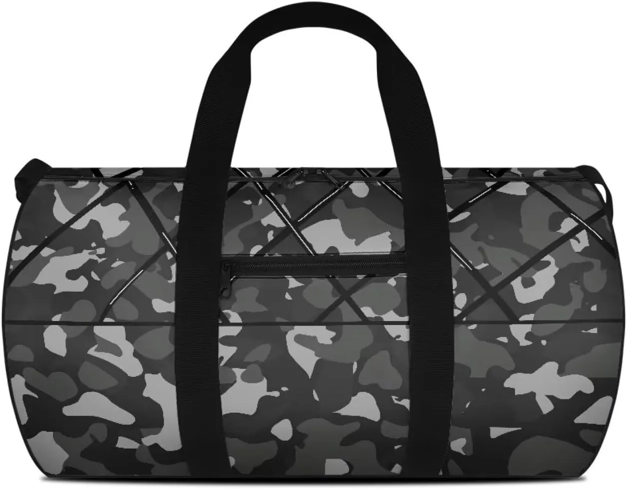 Duffle Bag, Camouflage Grid Fringe Print for Men Women Wear Resistant Travel Bag Lightweight and Large Capacity Luggage Bag for Travel Gym Sports