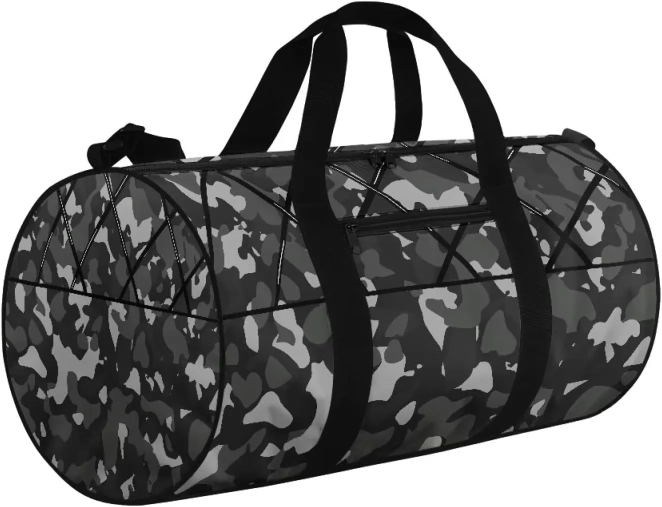 Duffle Bag, Camouflage Grid Fringe Print for Men Women Wear Resistant Travel Bag Lightweight and Large Capacity Luggage Bag for Travel Gym Sports