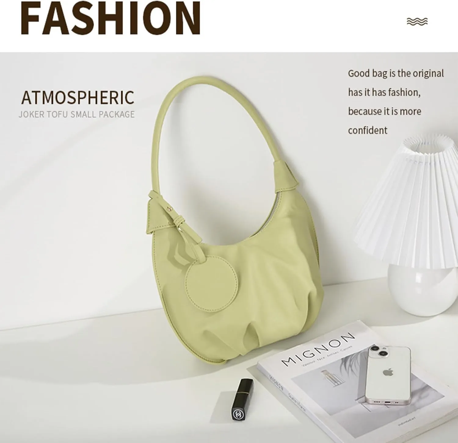 Dumpling Shoulder Bag for Women Summer,Soft Pleated Leather Fashion Hobo HandBag,Crescent Design Cute Trendy Daily Purse (black)