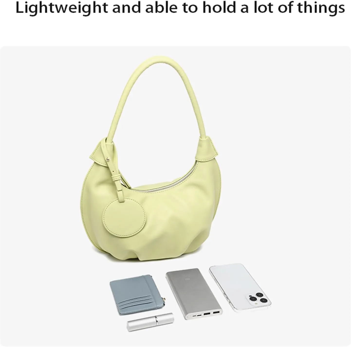 Dumpling Shoulder Bag for Women Summer,Soft Pleated Leather Fashion Hobo HandBag,Crescent Design Cute Trendy Daily Purse (black)