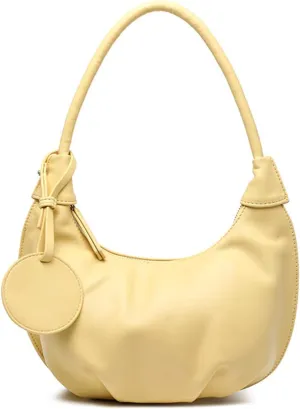 Dumpling Shoulder Bag for Women Summer,Soft Pleated Leather Fashion Hobo HandBag,Crescent Design Cute Trendy Daily Purse (black)