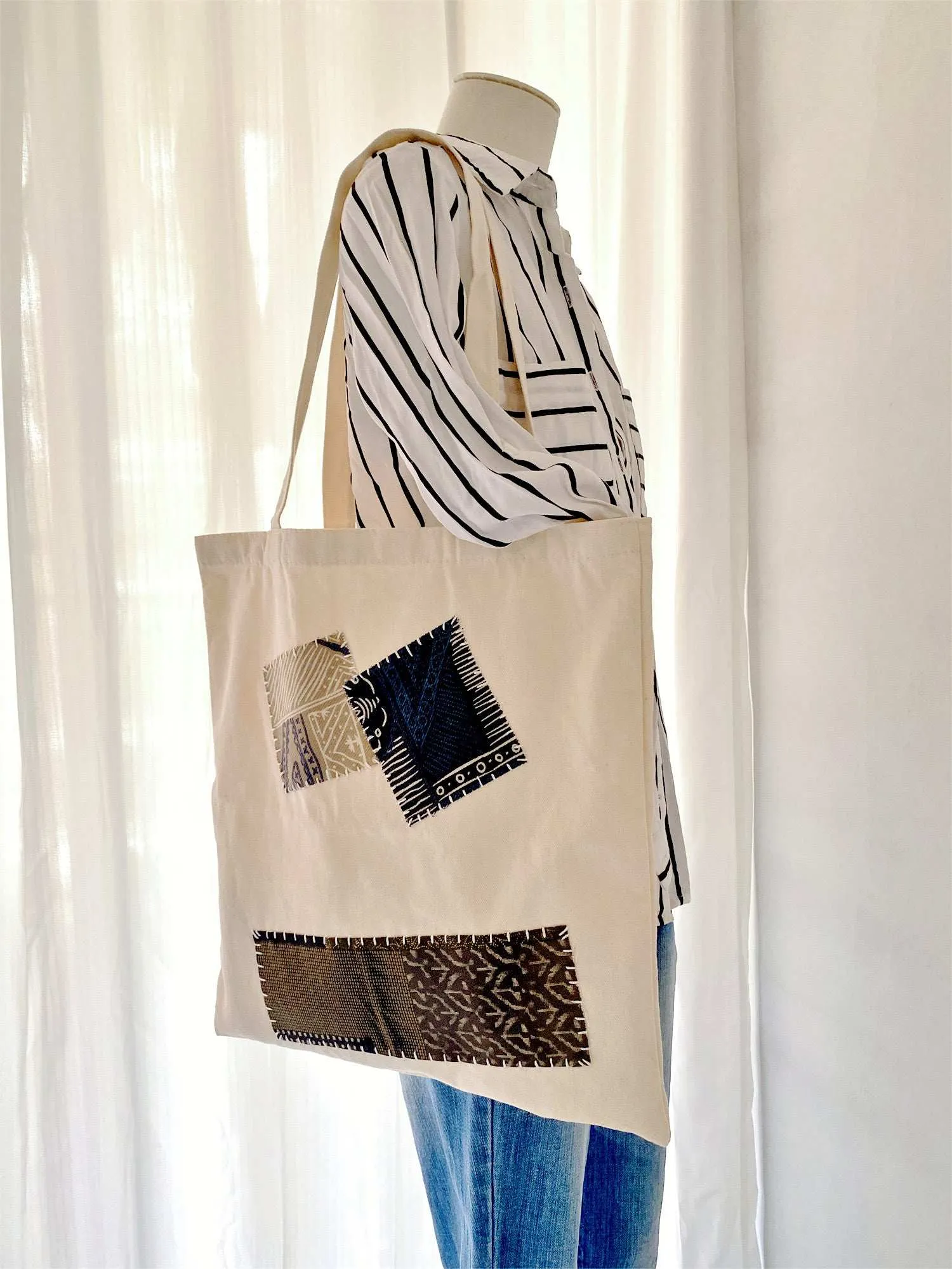 Eco Patchwork Shoulder Tote