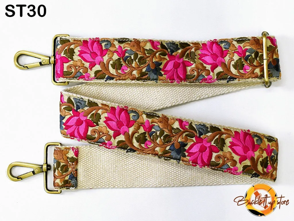 Embroidered Purse Strap Crossbody Strap for Purses Boho Bags Strap Embroidery Replacement Strap Boho Guitar Strap Handbag Strap gift for her