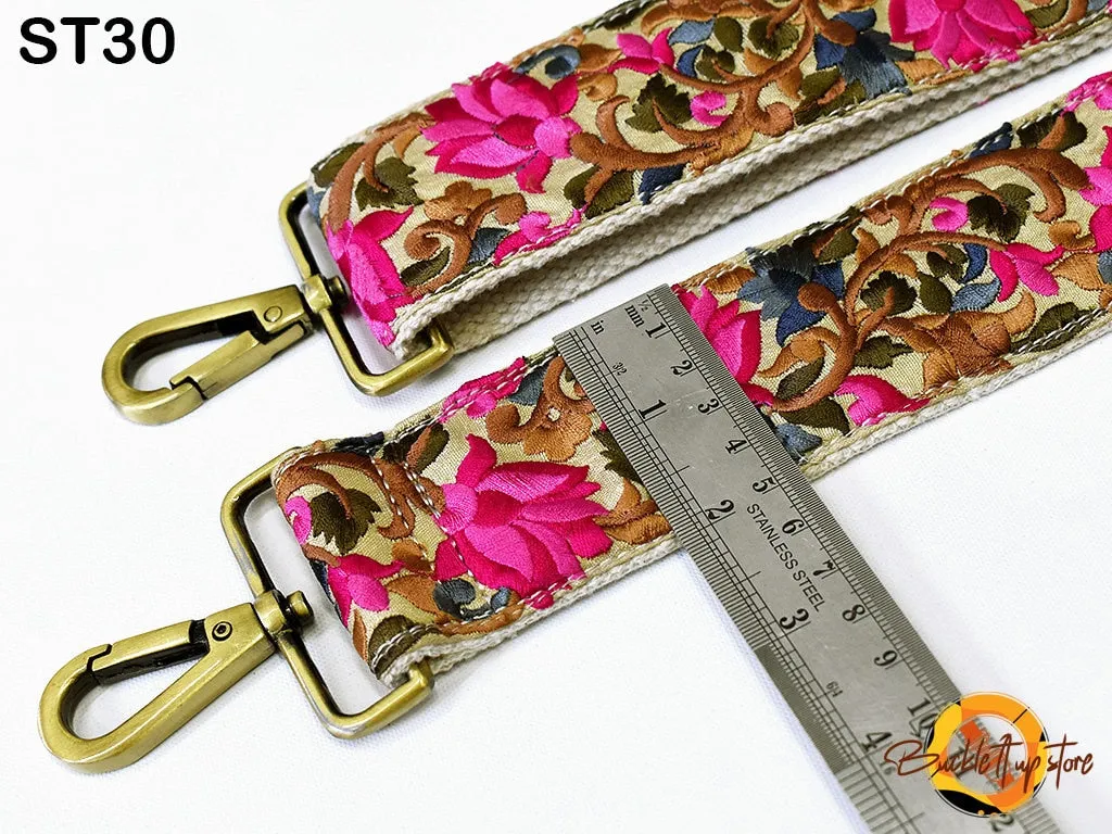 Embroidered Purse Strap Crossbody Strap for Purses Boho Bags Strap Embroidery Replacement Strap Boho Guitar Strap Handbag Strap gift for her