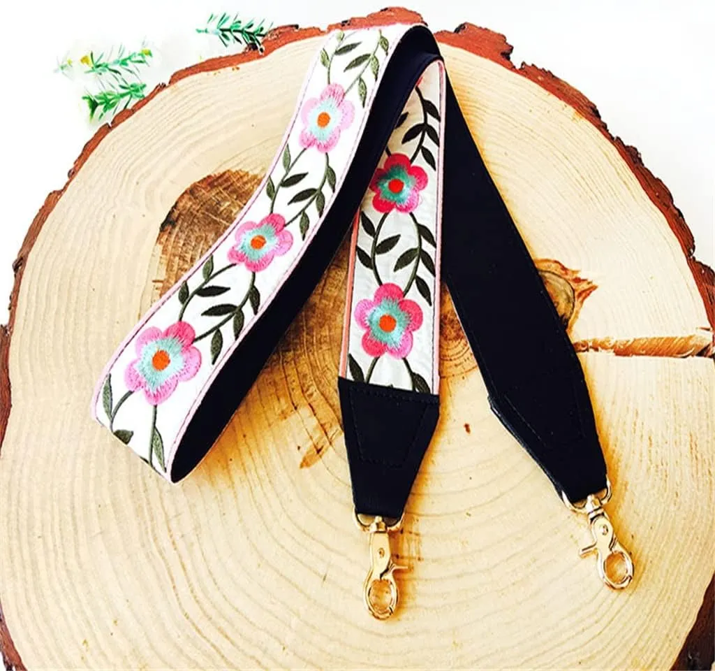 Embroidered Shoulder Messenger Bag Wide Strap Women's Bag Strap Bohemian Braid