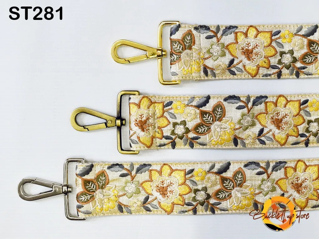 Embroidery Replacement Purse Strap Crossbody Strap for Purses Floral Embroidered Boho Bag Strap Boho Guitar Strap Handbag Strap Gift for her