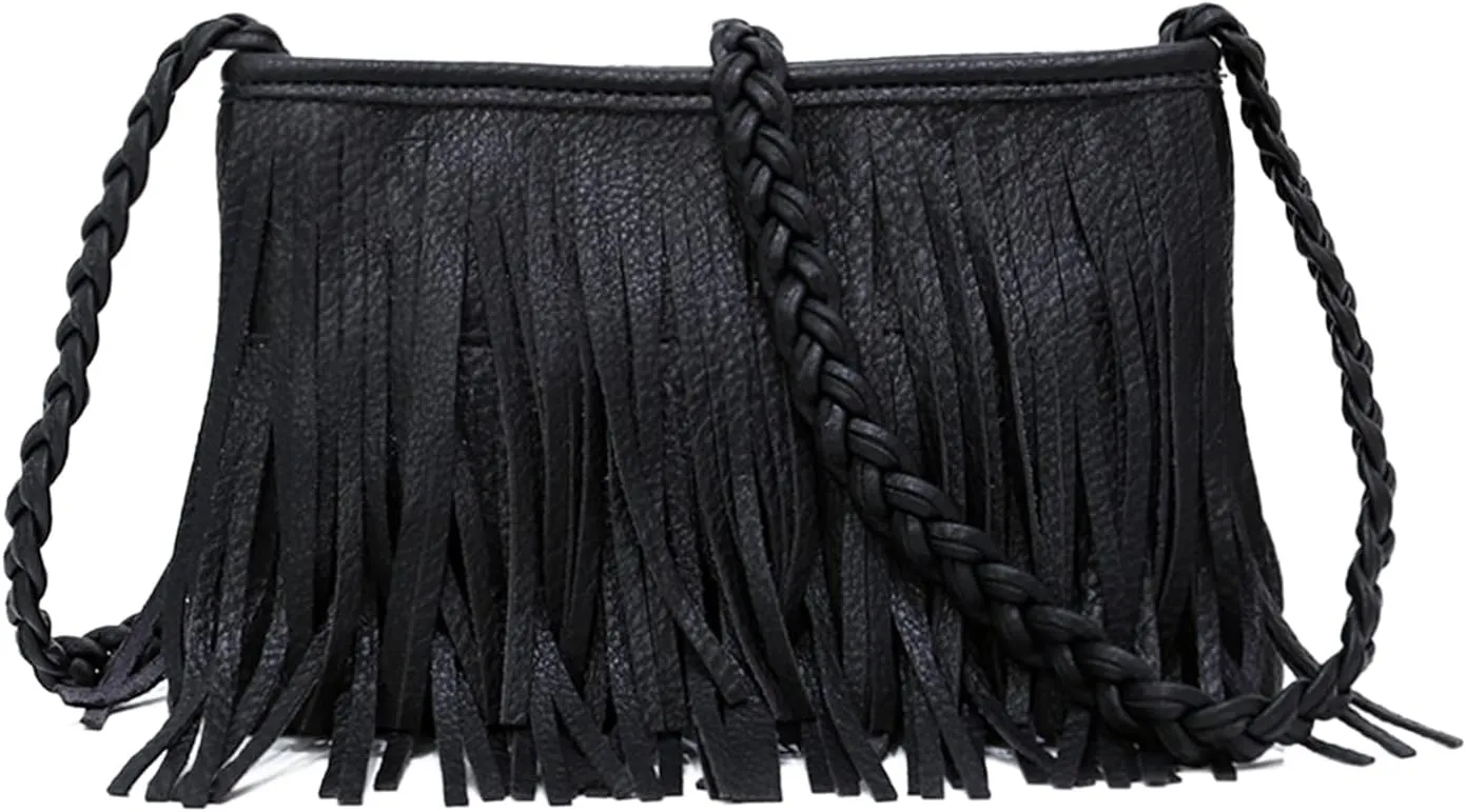Emprier Women Hobo Fringe Crossbody Purse Vintage Small Tassel Shoulder Handbags Envelope Tassel Purses