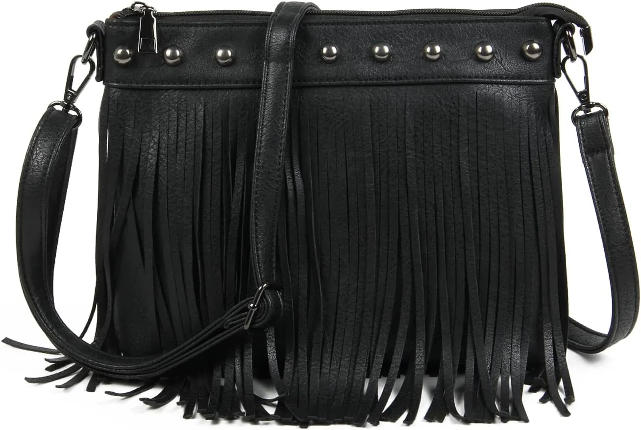 Emprier Women Hobo Fringe Crossbody Purse Vintage Small Tassel Shoulder Handbags