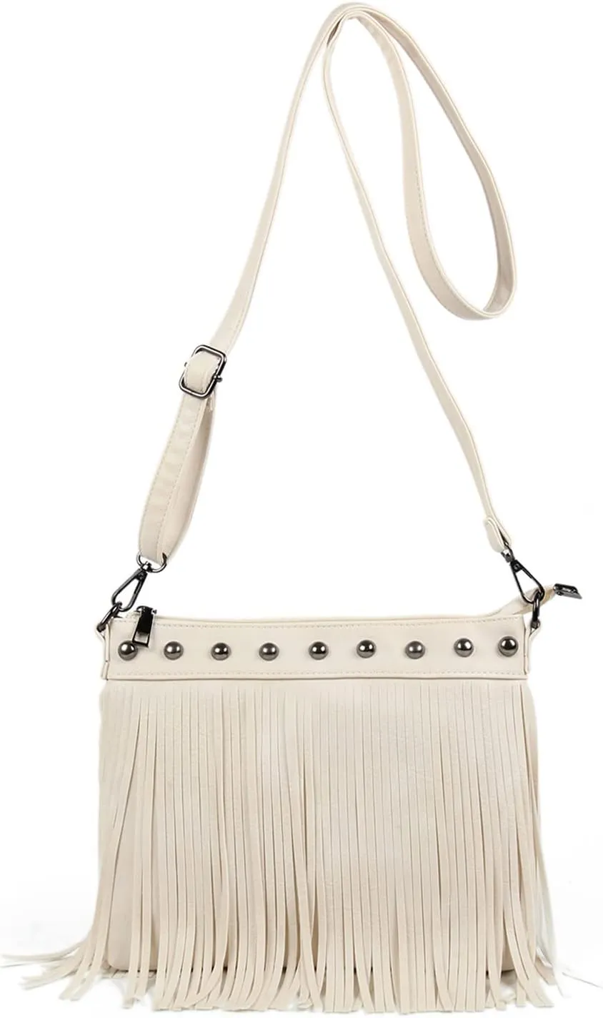 Emprier Women Hobo Fringe Crossbody Purse Vintage Small Tassel Shoulder Handbags