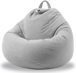 ENBAOHUI Stuffed Animal Storage Bean Bag Chair Cover (No Filler) Washable Ultra Soft Corduroy Bean Bag Cover for Organizing Plush Toys, Bean Bag for Adults