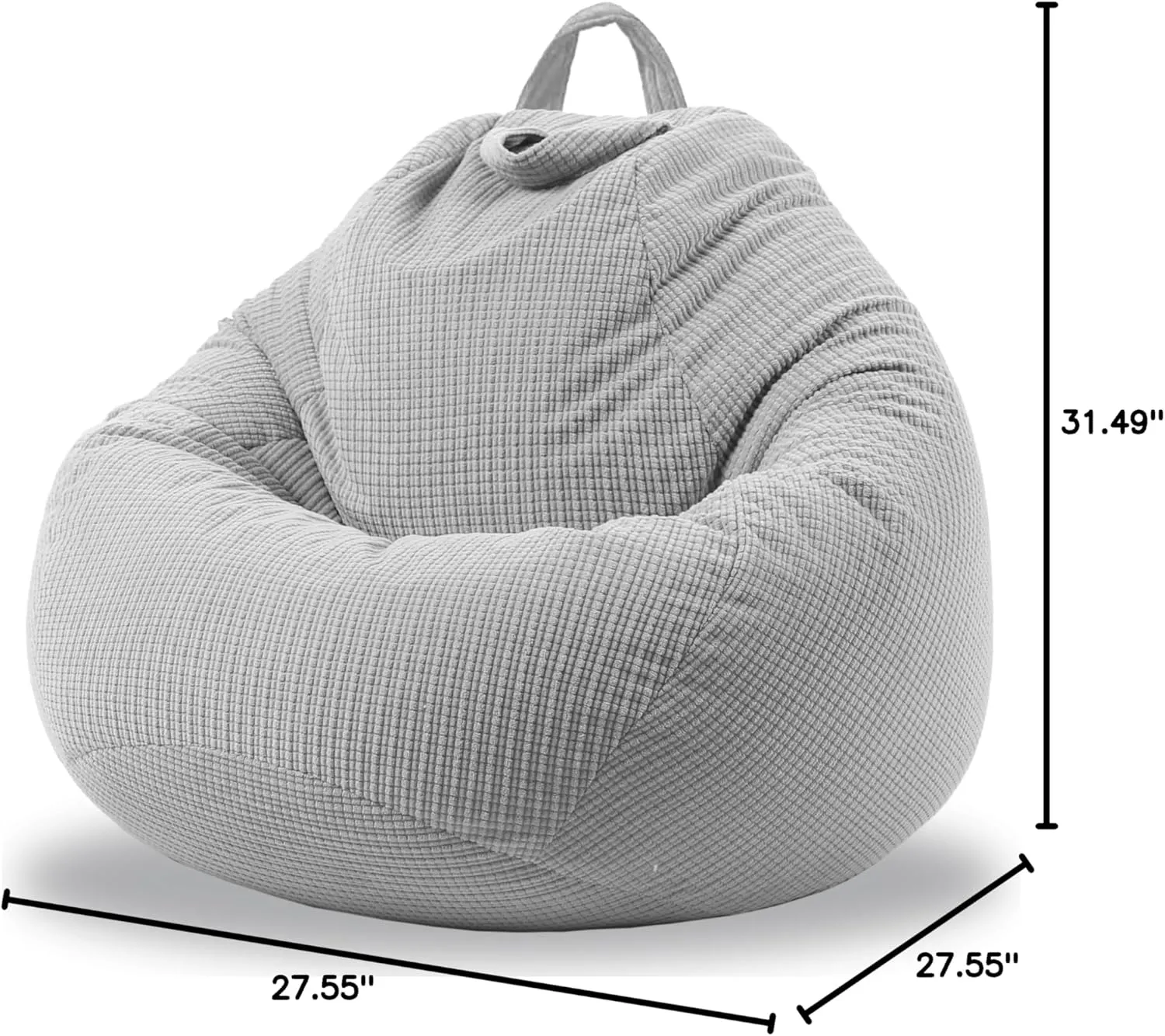 ENBAOHUI Stuffed Animal Storage Bean Bag Chair Cover (No Filler) Washable Ultra Soft Corduroy Bean Bag Cover for Organizing Plush Toys, Bean Bag for Adults