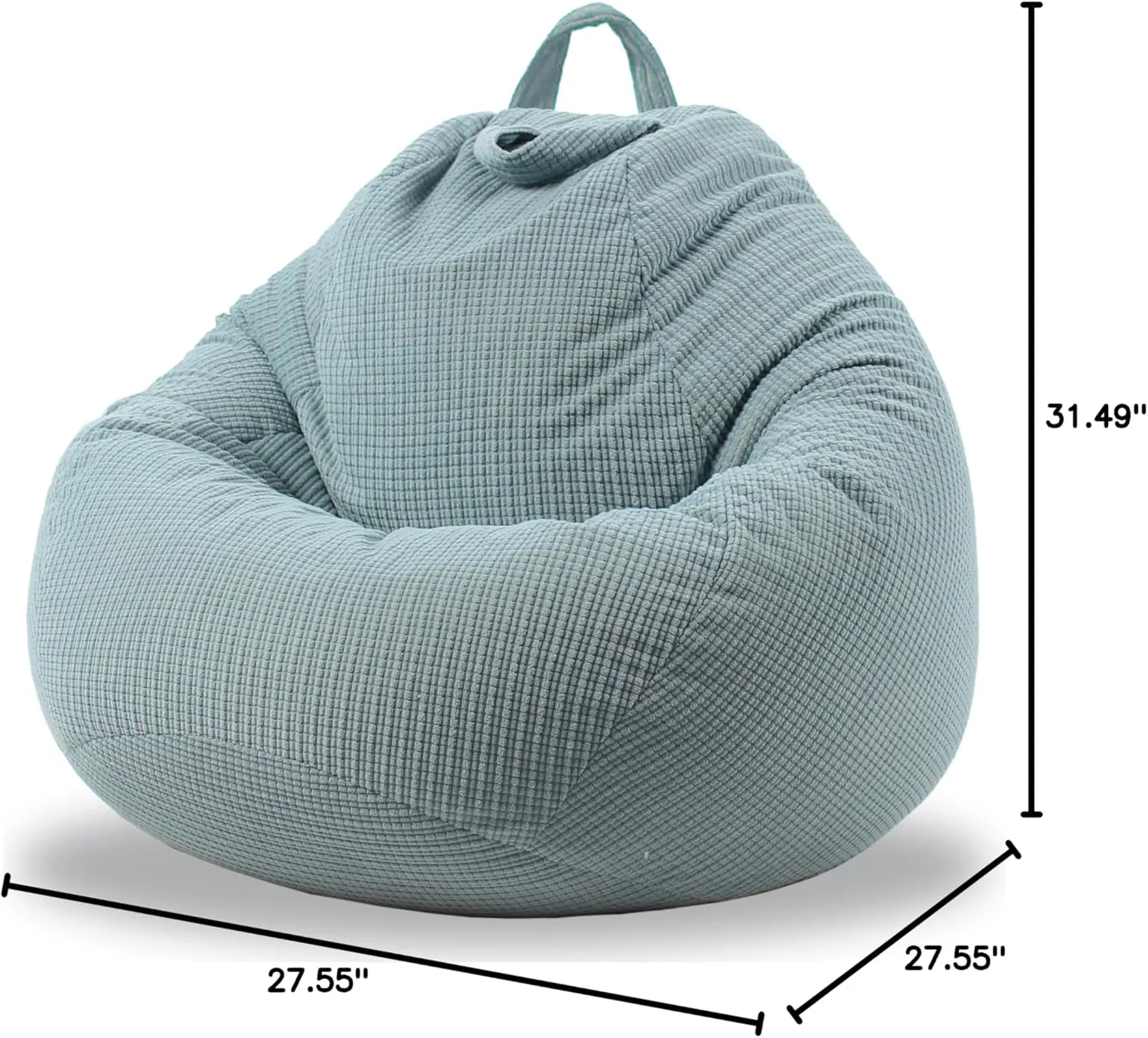 ENBAOHUI Stuffed Animal Storage Bean Bag Chair Cover (No Filler) Washable Ultra Soft Corduroy Bean Bag Cover for Organizing Plush Toys, Bean Bag for Adults
