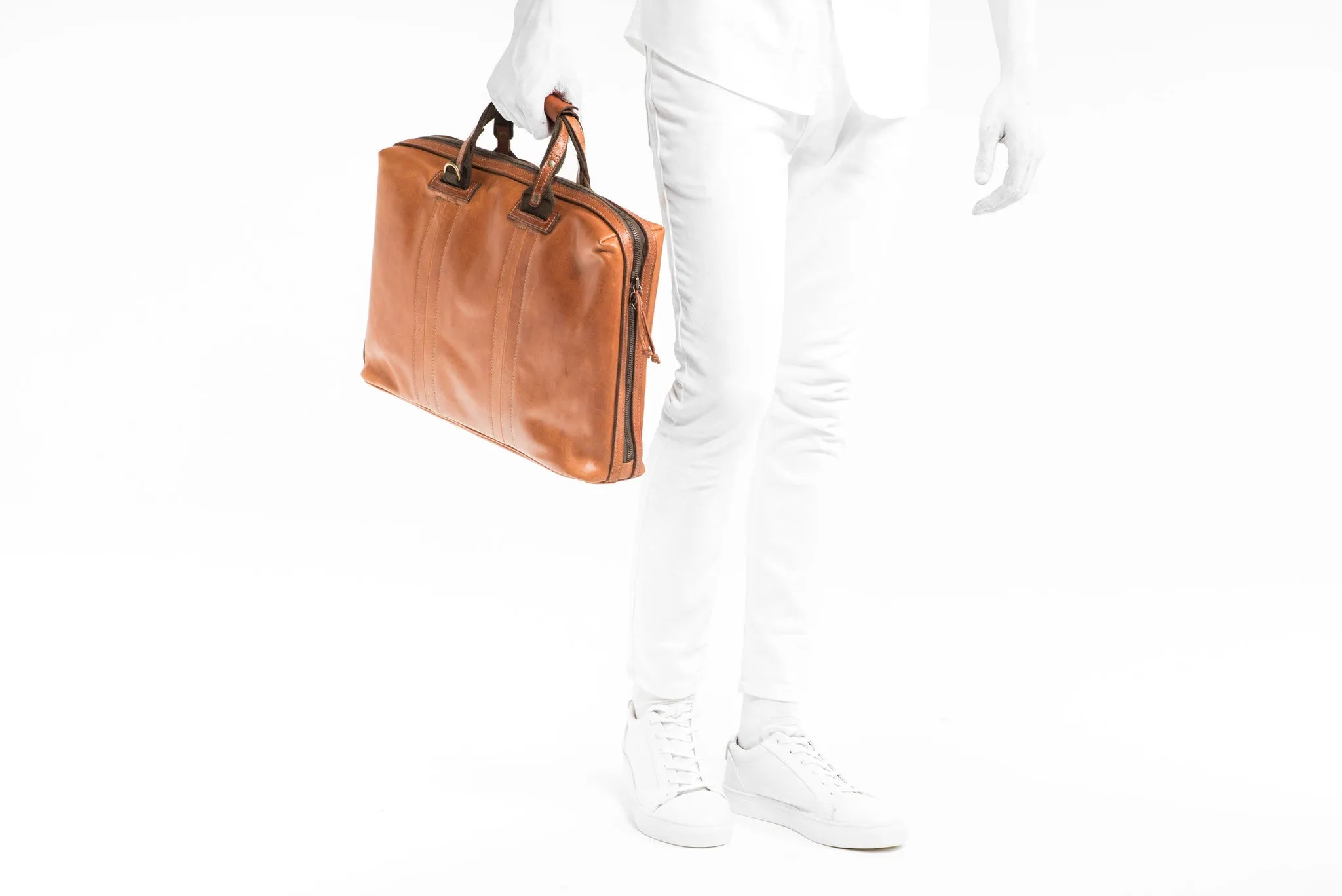 Encounter Soft Briefcase - Cognac Leather