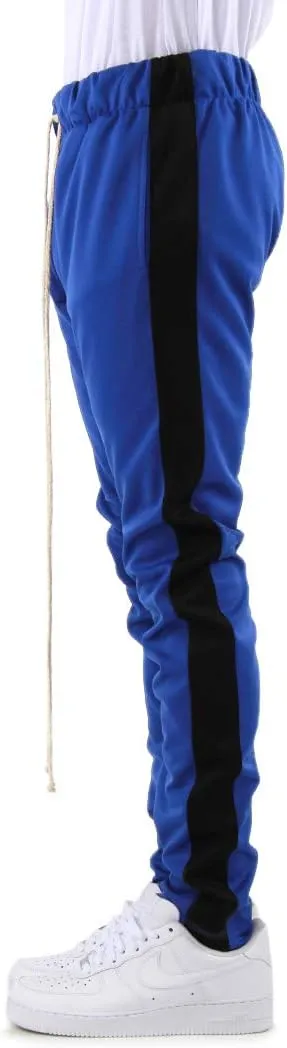 EPTM Men's Stripe Track Pants Slim Fit with Ankle Zippers