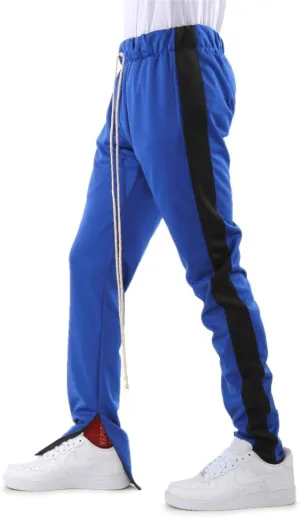 EPTM Men's Stripe Track Pants Slim Fit with Ankle Zippers