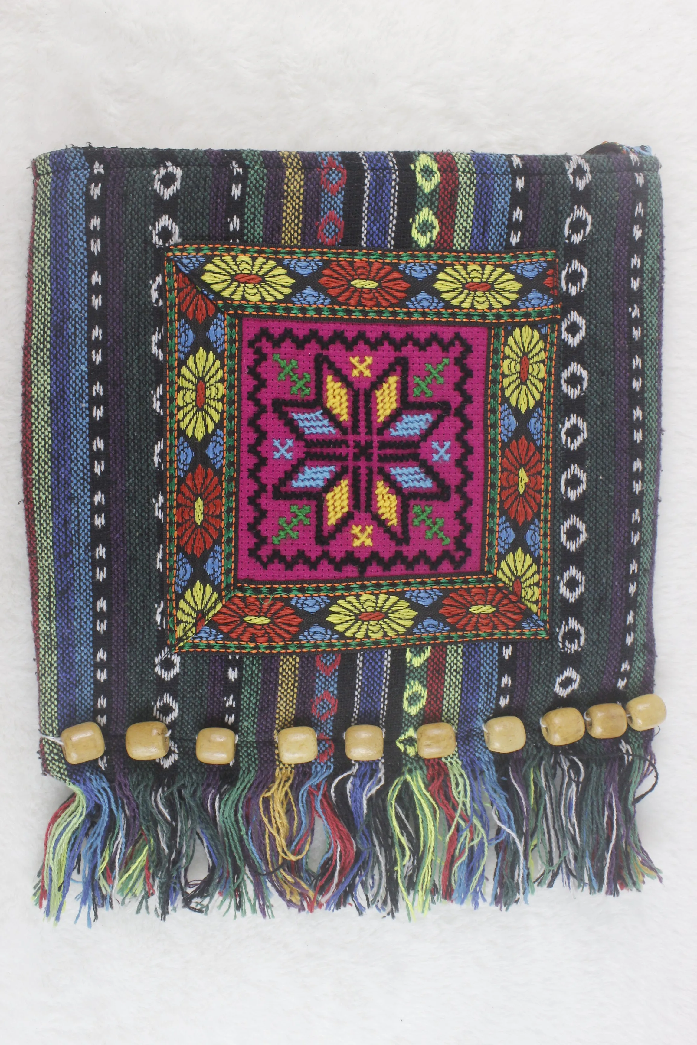 Ethnic Floral Printed Tassel Messenger Bags HB0541