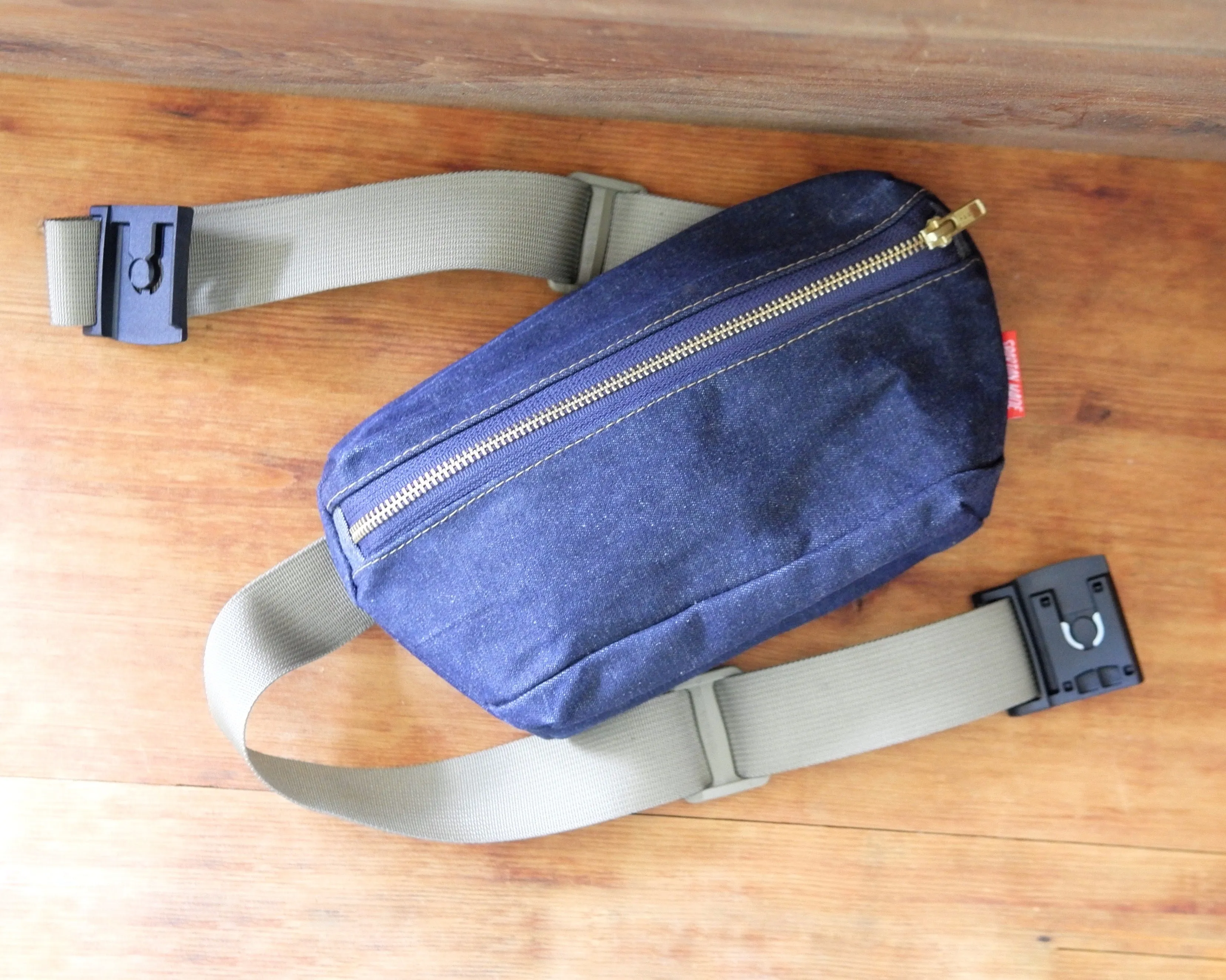 Fanny Pack in Raw Waxed Denim