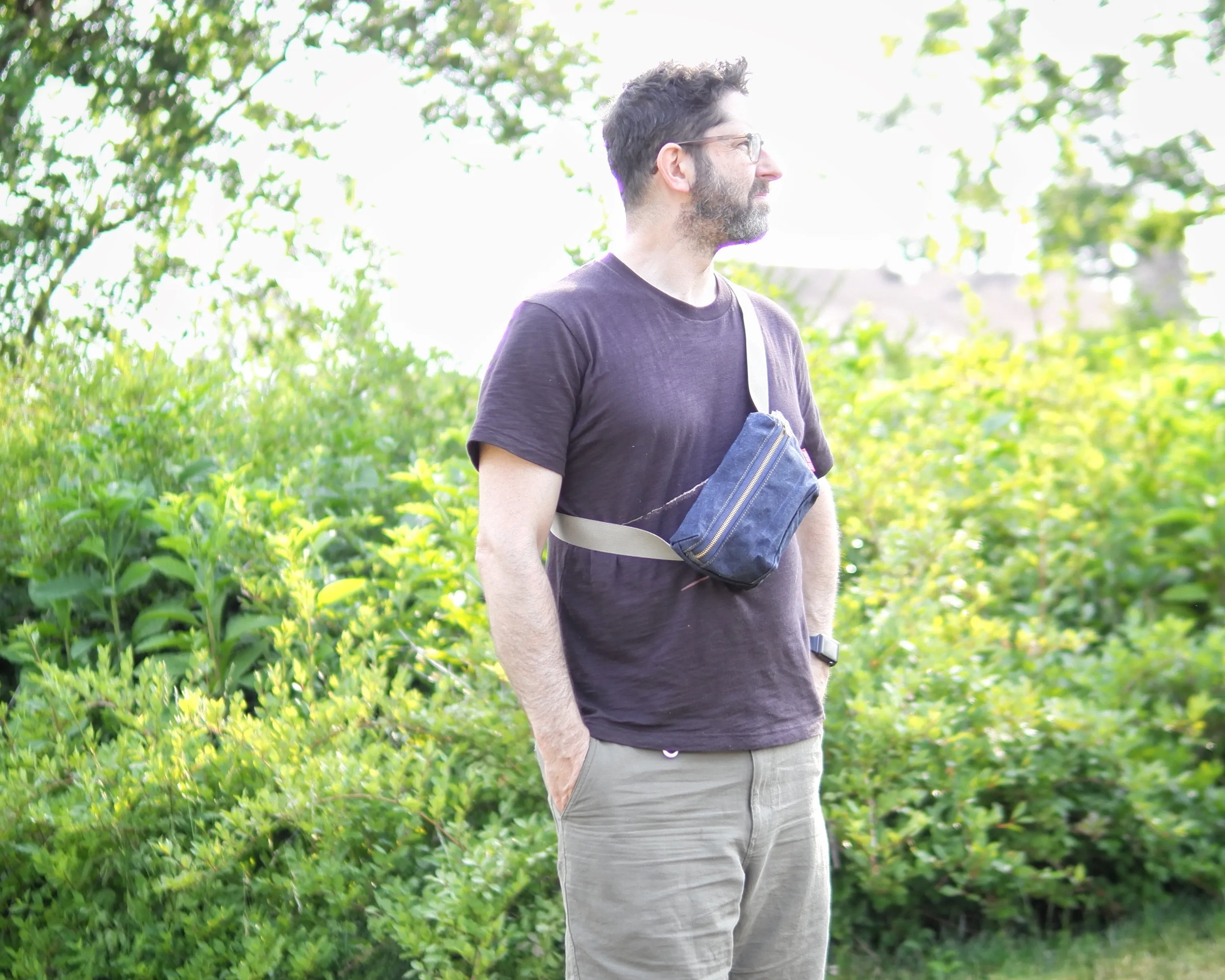 Fanny Pack in Raw Waxed Denim