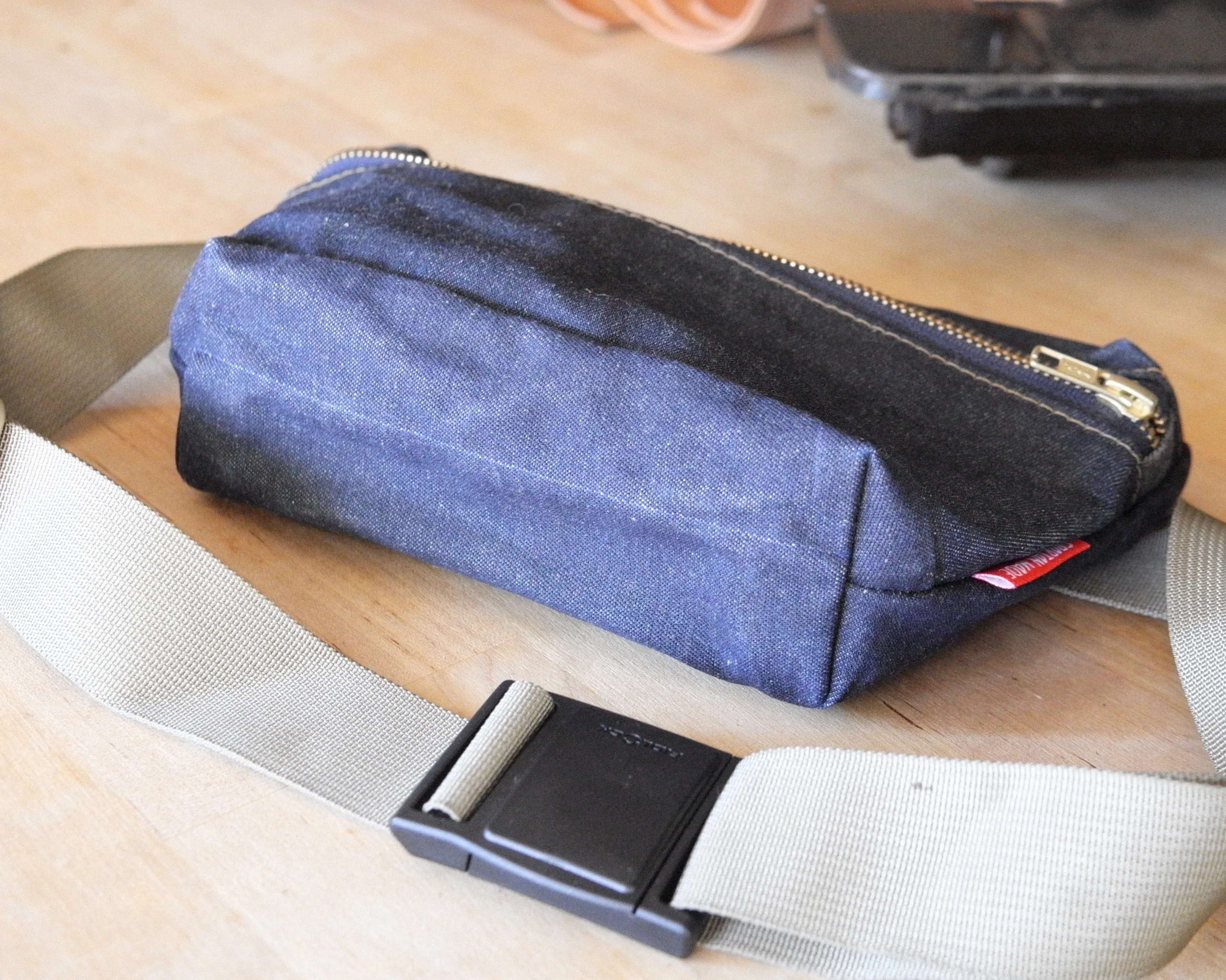 Fanny Pack in Raw Waxed Denim