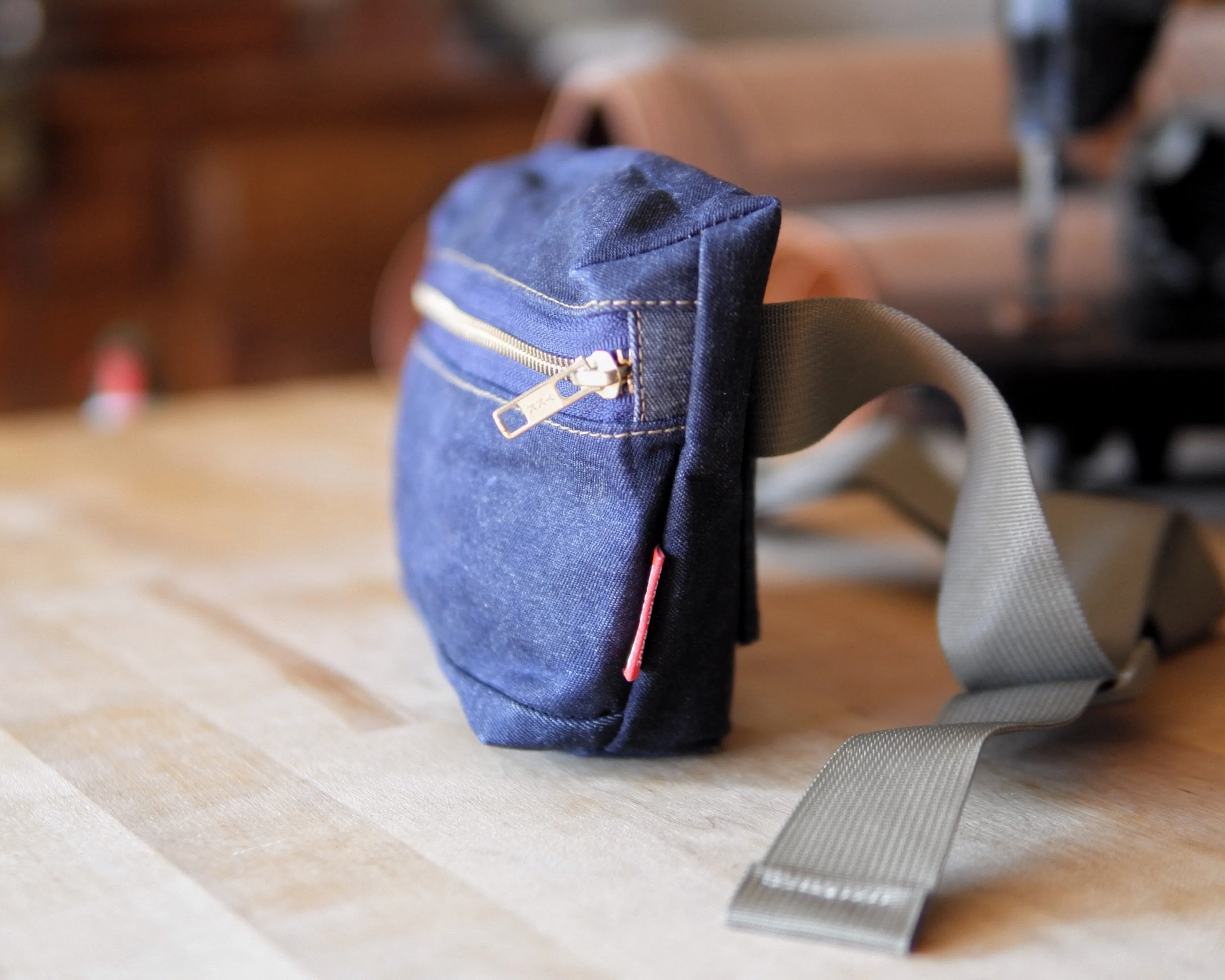 Fanny Pack in Raw Waxed Denim