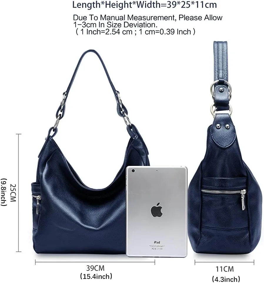 Fashion Tassels Women's Zipper Cowhide Genuine Leather Handbag Shoulder Bag Purse Satchel
