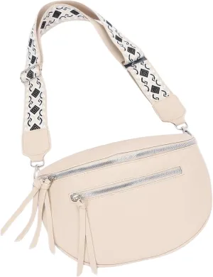 Faux Leather Belt Bag, Crossbody Purse with Metal Accents, 11W x 8H x 3D inches, Multiple Colors