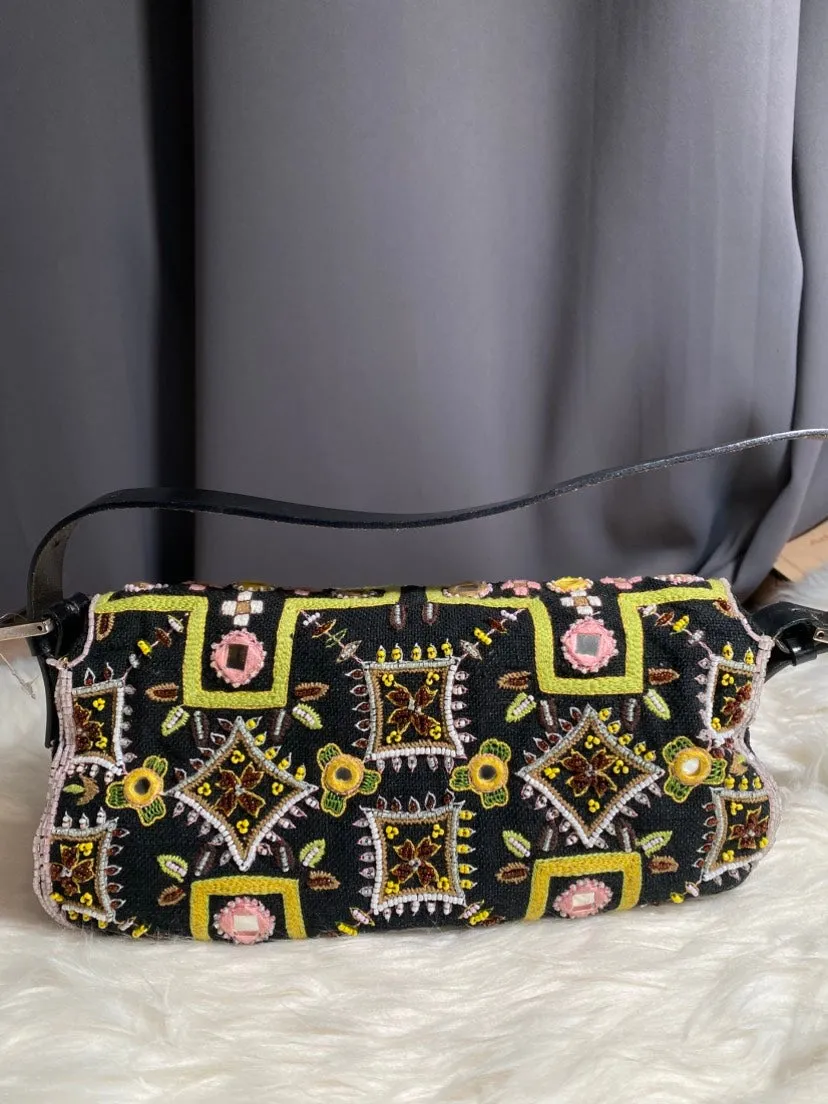 Fendi Baguette Fringe Bag, Multicolor, Shoulder Bag