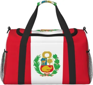 Flag Of Peru Weekender Overnight Carry On Bag, For Women Men, Perfect For Frequent Flyers