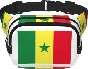 Flag of Senegal print Large Fanny Packs for Women Cute Cross Body Waist Bag Fashionable Fanny Pack