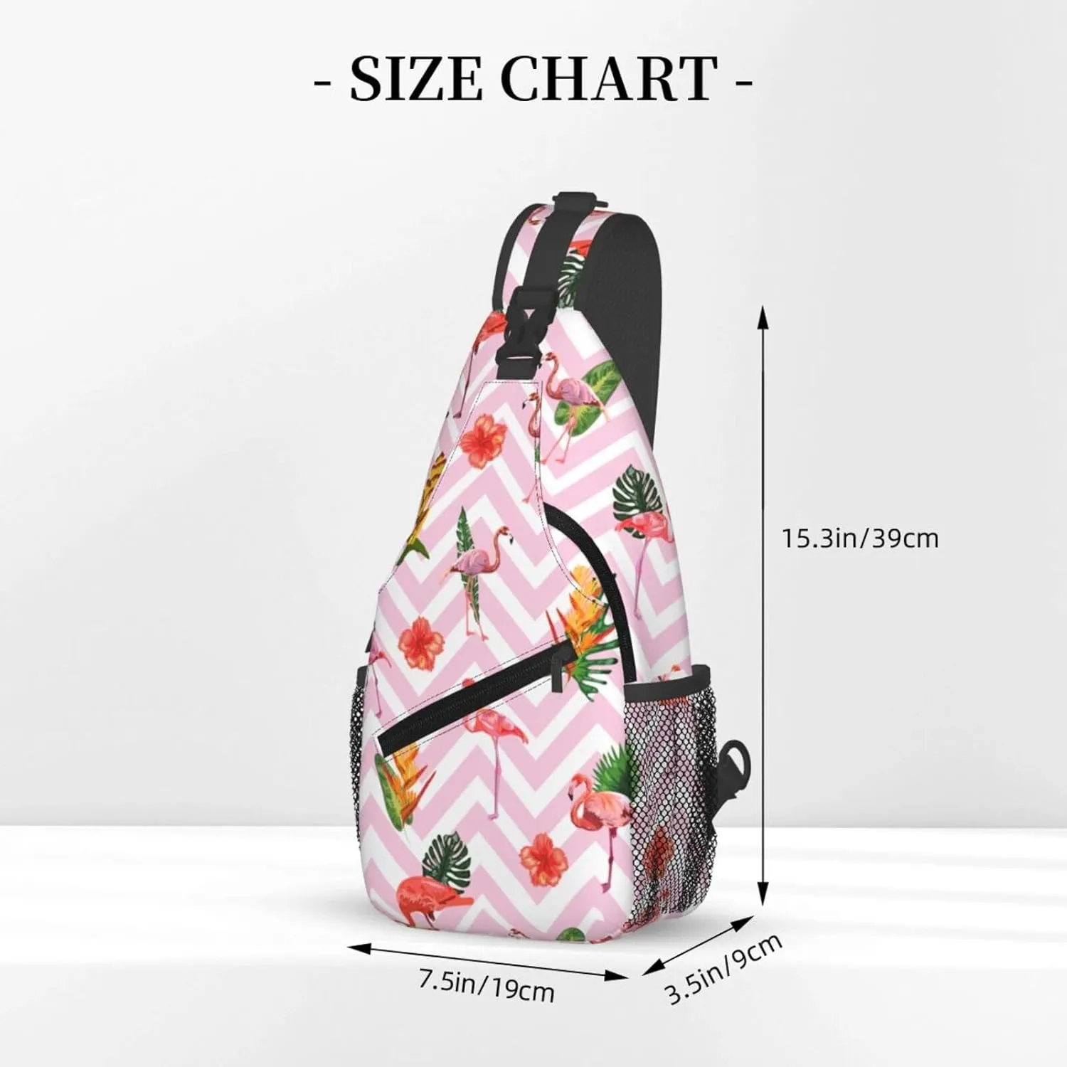 Flamingos Crossbody Sling Backpack Sling Bag Adjustable Chest Shoulder Daypack For Women Men