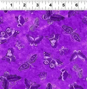 FlashPhoenix Quality Sewing Fabric – Kindred Canines Dark Orchid Flutterbye Cotton Size; 36" x 44" by The Yard