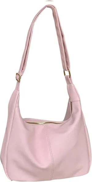 Floerns Women's Soft PU Leather Crossbody Bag Vintage Slouchy Hobo Bag with Zipper