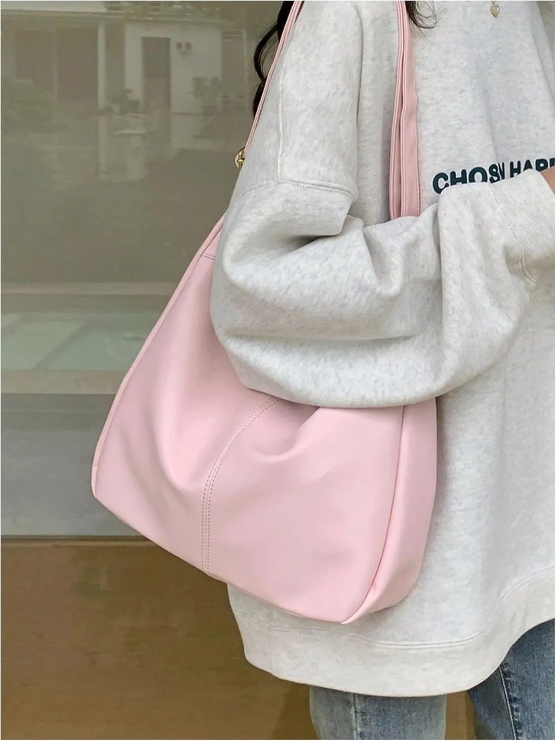 Floerns Women's Soft PU Leather Crossbody Bag Vintage Slouchy Hobo Bag with Zipper