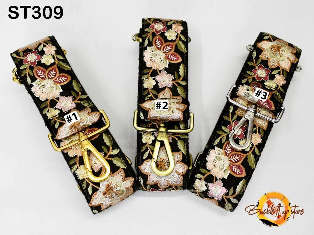 Floral Embroidery Replacement Purse Strap Crossbody Strap for Purses Embroidered Boho Bag Strap Boho Guitar Strap Handbag Strap Gift for her