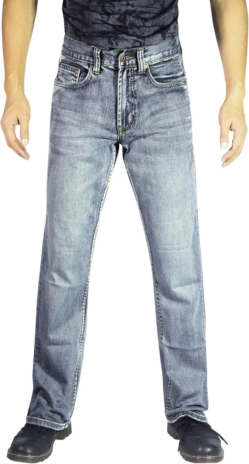 Flypaper Men’s Fashion Bootcut Blue Jeans Regular Fit Mens Work Pants