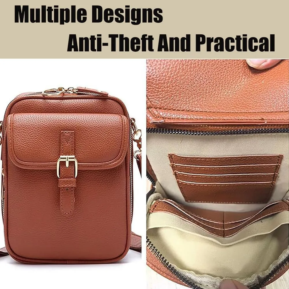 Forcipower Crossbody Bag,Collaboraten1 Leather Small Crossbody Bag for Women Men, Mini Messenger Shoulder Handbag