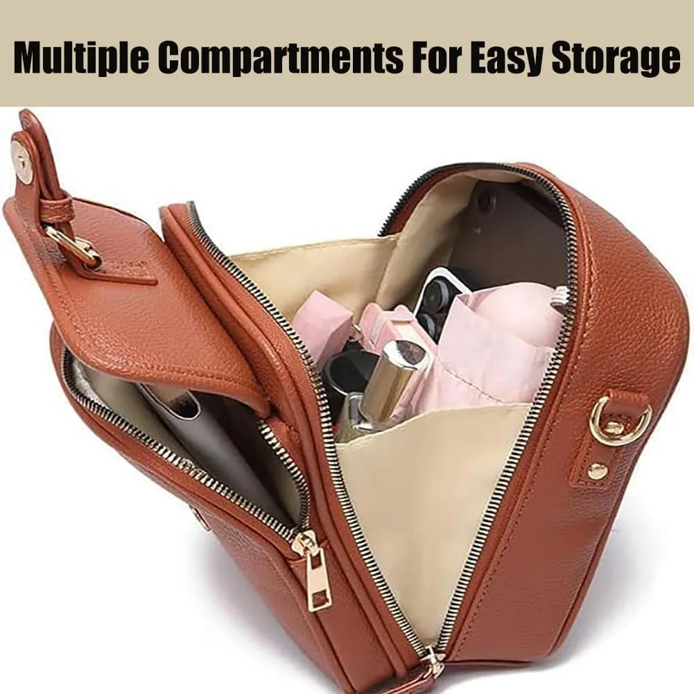 Forcipower Crossbody Bag,Collaboraten1 Leather Small Crossbody Bag for Women Men, Mini Messenger Shoulder Handbag
