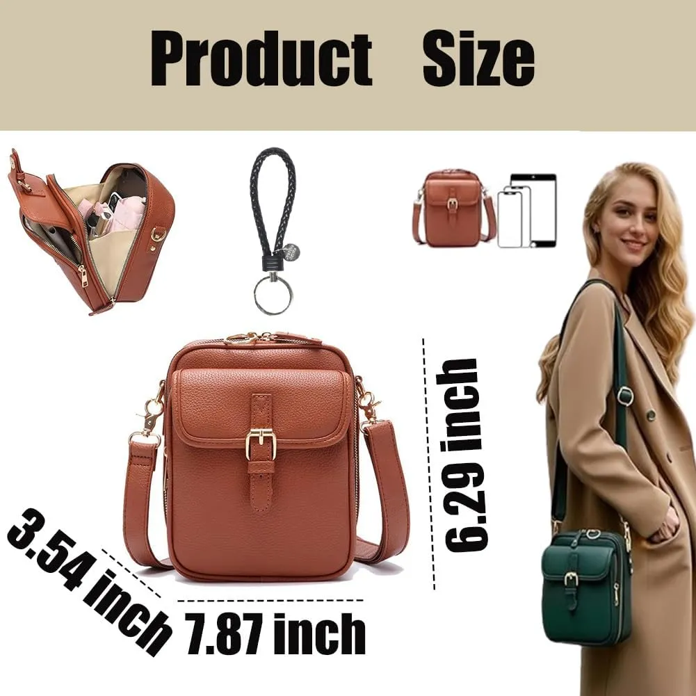 Forcipower Crossbody Bag,Collaboraten1 Leather Small Crossbody Bag for Women Men, Mini Messenger Shoulder Handbag