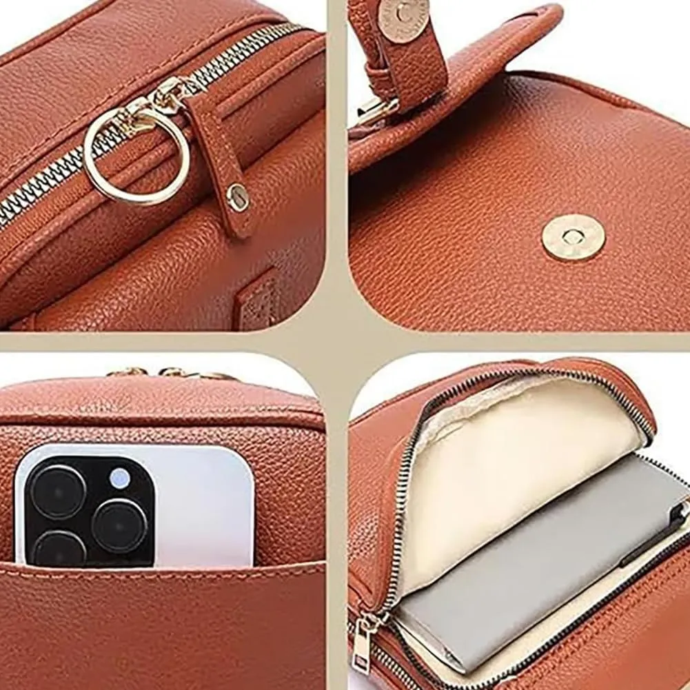 Forcipower Crossbody Bag,Collaboraten1 Leather Small Crossbody Bag for Women Men, Mini Messenger Shoulder Handbag