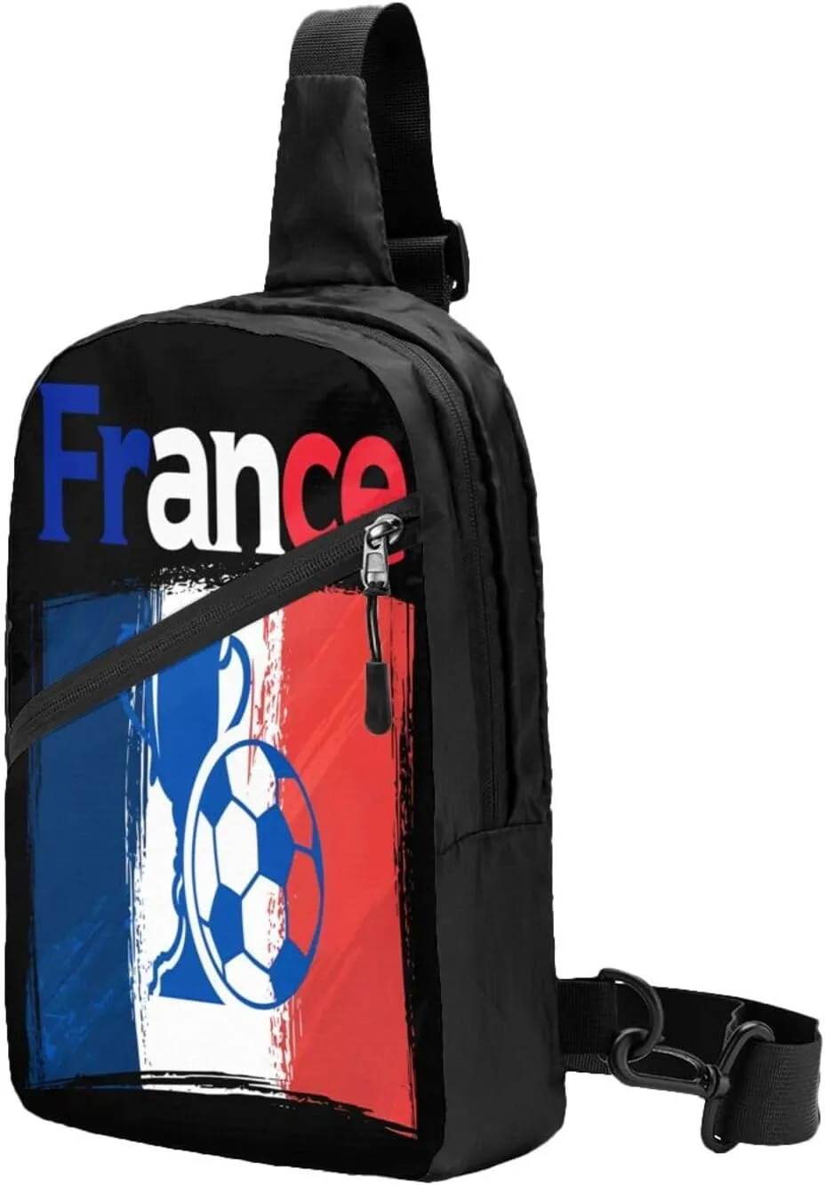 France French Football Soccer Flag Packable Crossbody Bag Portable Sling Bags Foldable Travel Daypack Reusable Sports Shoulder Backpack Diagonally Chest Bag for Workout