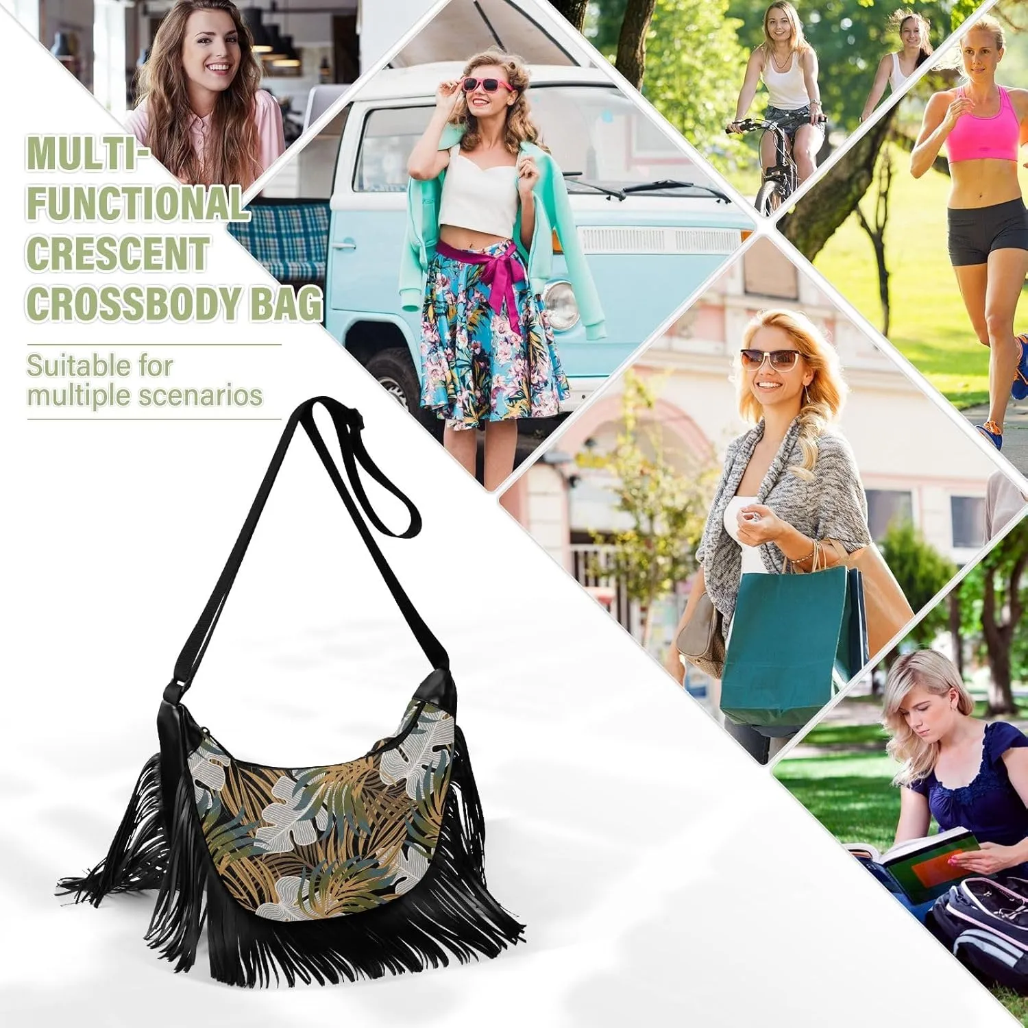 Fringe Bag Crossbody Purse Tassel Western Handbags Hippie Purses for Women Crossbody