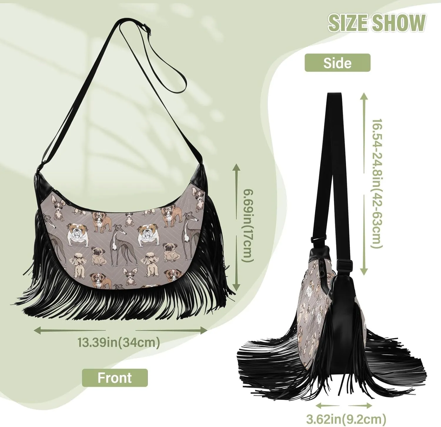 Fringe Bag Crossbody Purse Tassel Western Handbags Hippie Purses for Women Crossbody