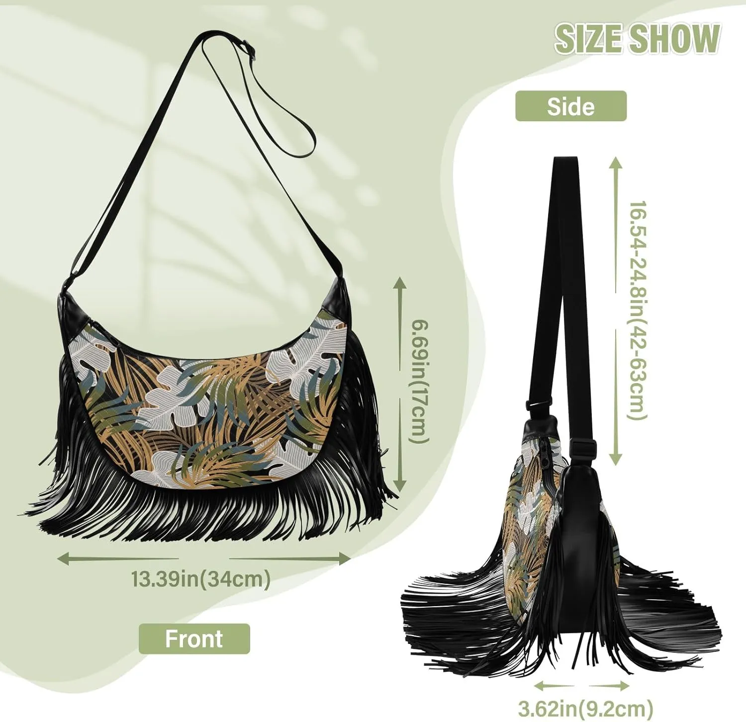 Fringe Bag Crossbody Purse Tassel Western Handbags Hippie Purses for Women Crossbody