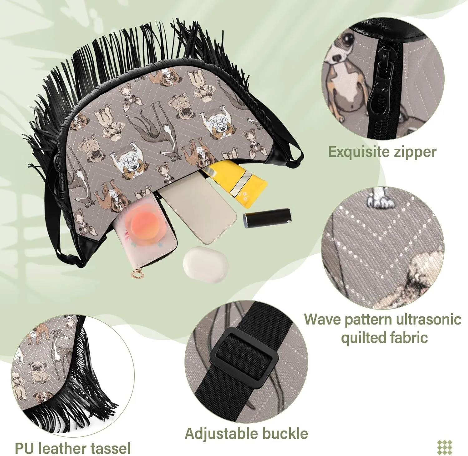Fringe Bag Crossbody Purse Tassel Western Handbags Hippie Purses for Women Crossbody