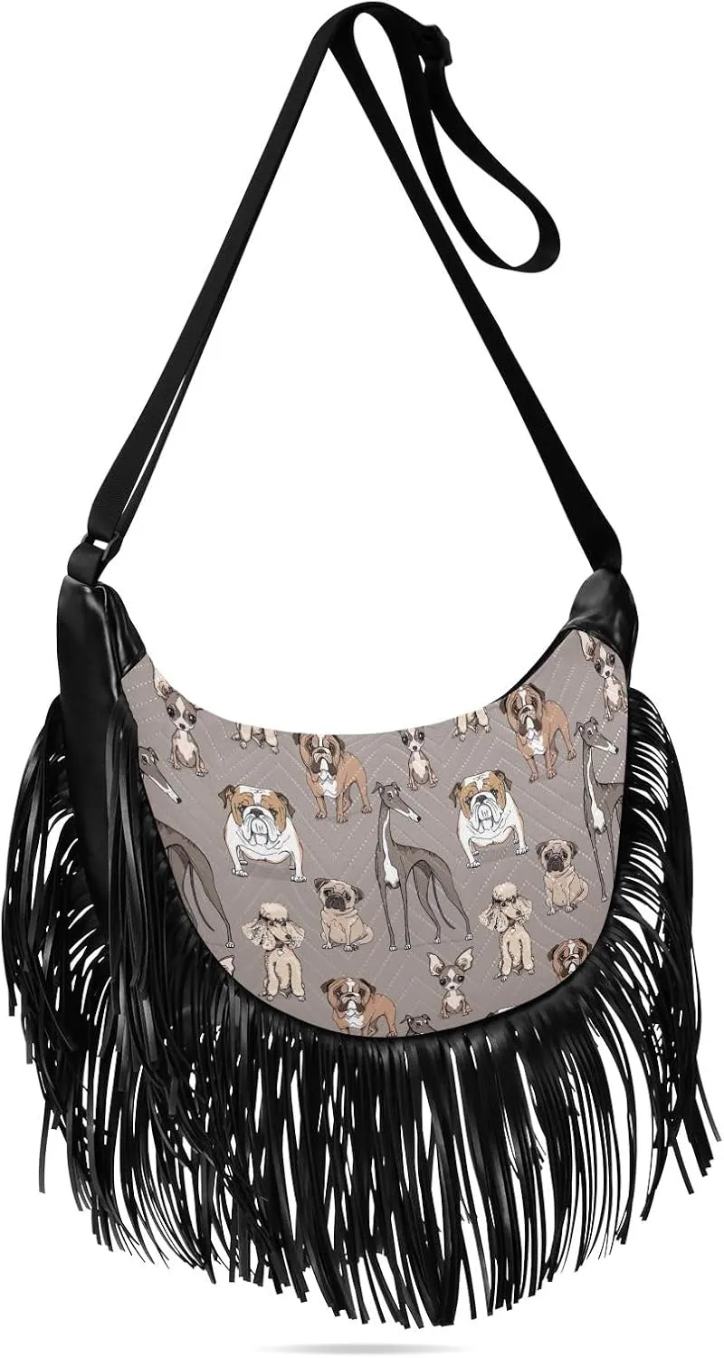 Fringe Bag Crossbody Purse Tassel Western Handbags Hippie Purses for Women Crossbody