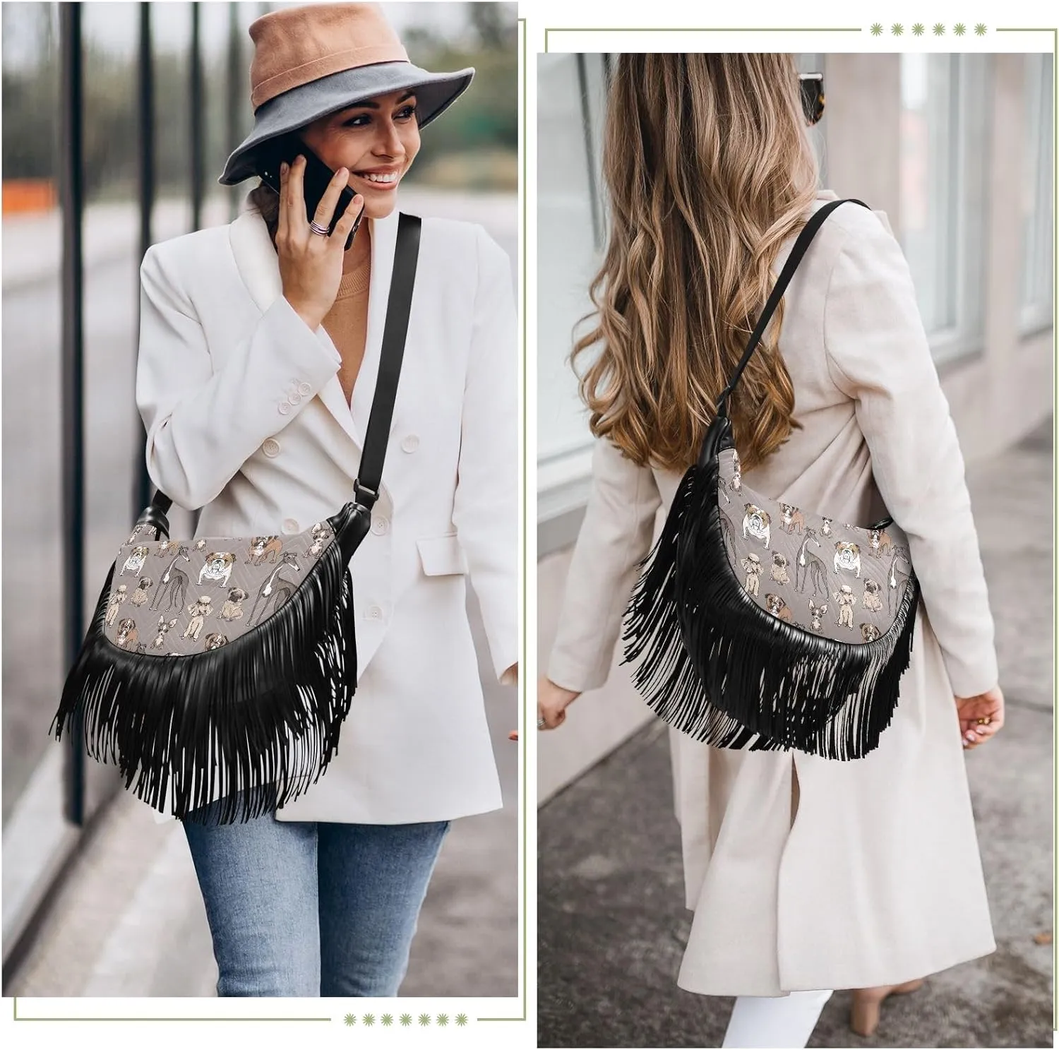 Fringe Bag Crossbody Purse Tassel Western Handbags Hippie Purses for Women Crossbody