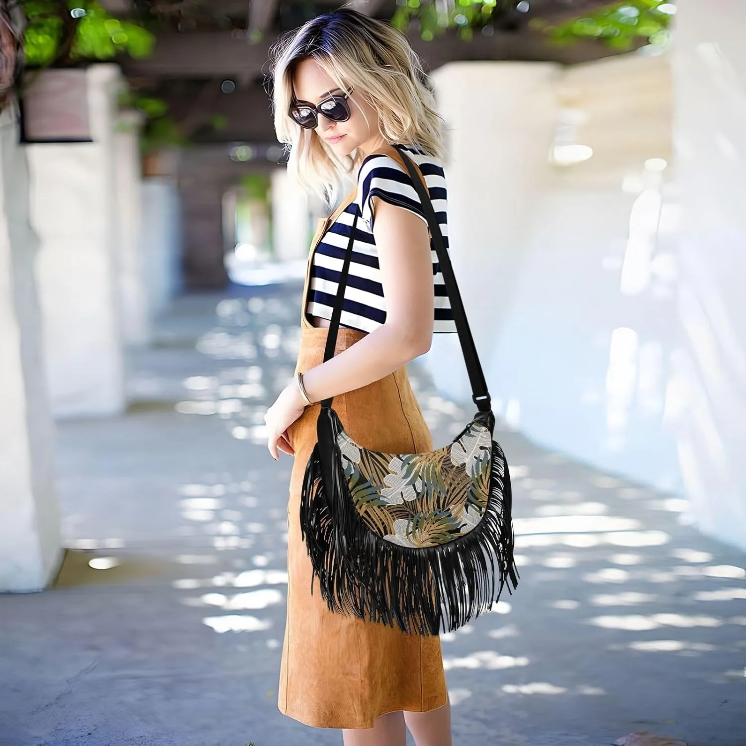 Fringe Bag Crossbody Purse Tassel Western Handbags Hippie Purses for Women Crossbody